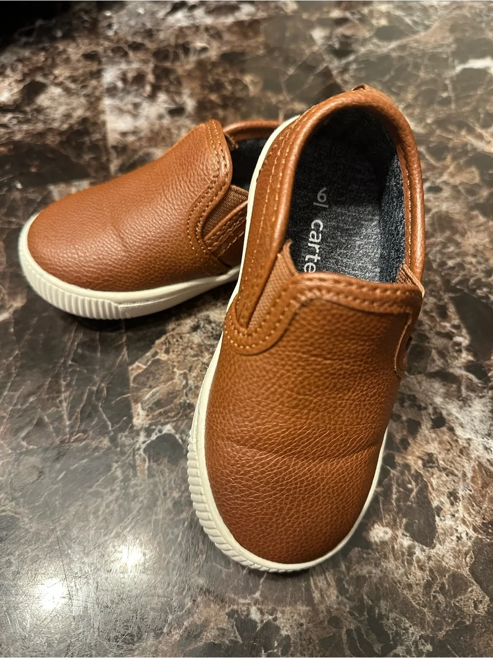 Carter's Brown Slip-On Kids Sneakers with White Sole